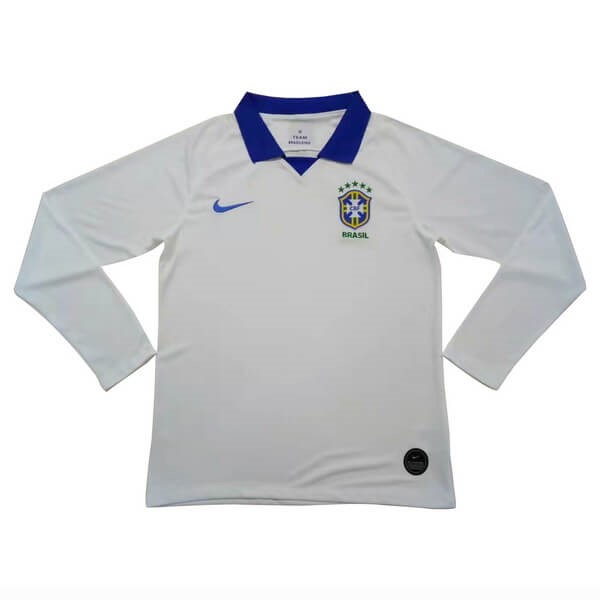 Camiseta Brasil Replica Segunda Ropa ML 2019 Blanco